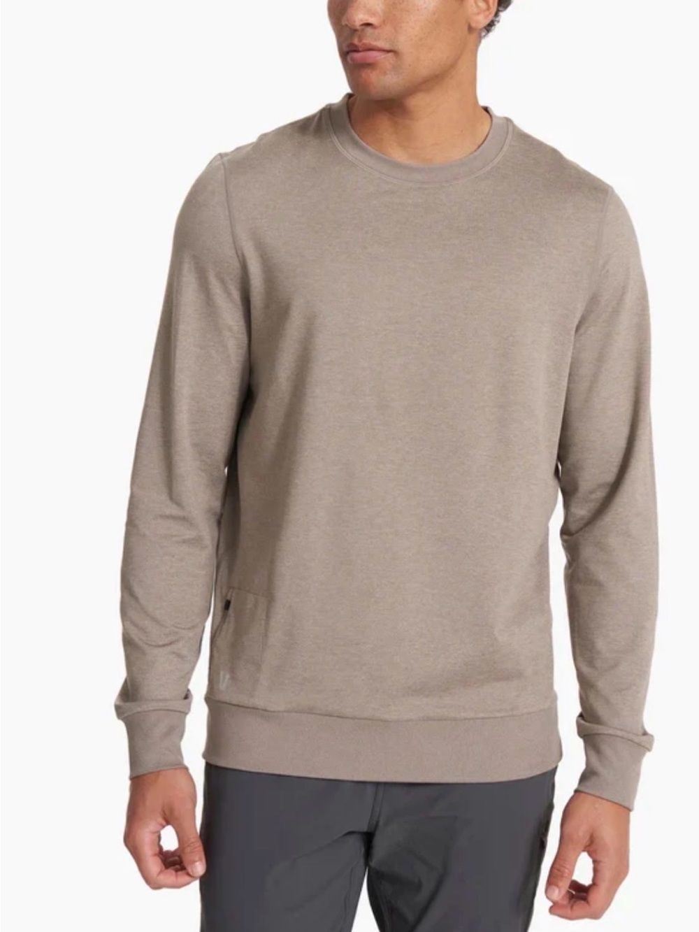 Vuori Pronto Performance Crew Walnut Heather V224 Men's pullover casual large L